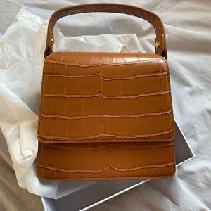 JW Pei Brown Croc Purse